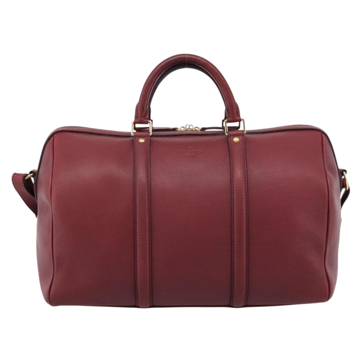 LOUIS VUITTON Parnasea SC Bag MM Boston Bag Leather Red M94762 LV Auth bs37008V