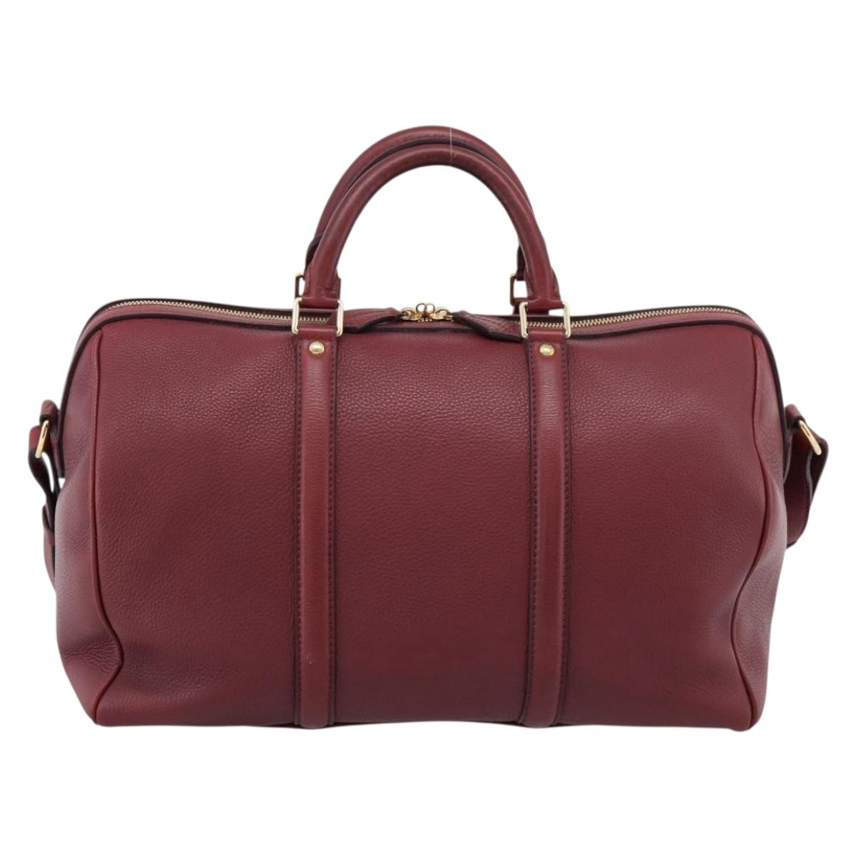 LOUIS VUITTON Parnasea SC Bag MM Boston Bag Leather Red M94762 LV Auth bs37008V