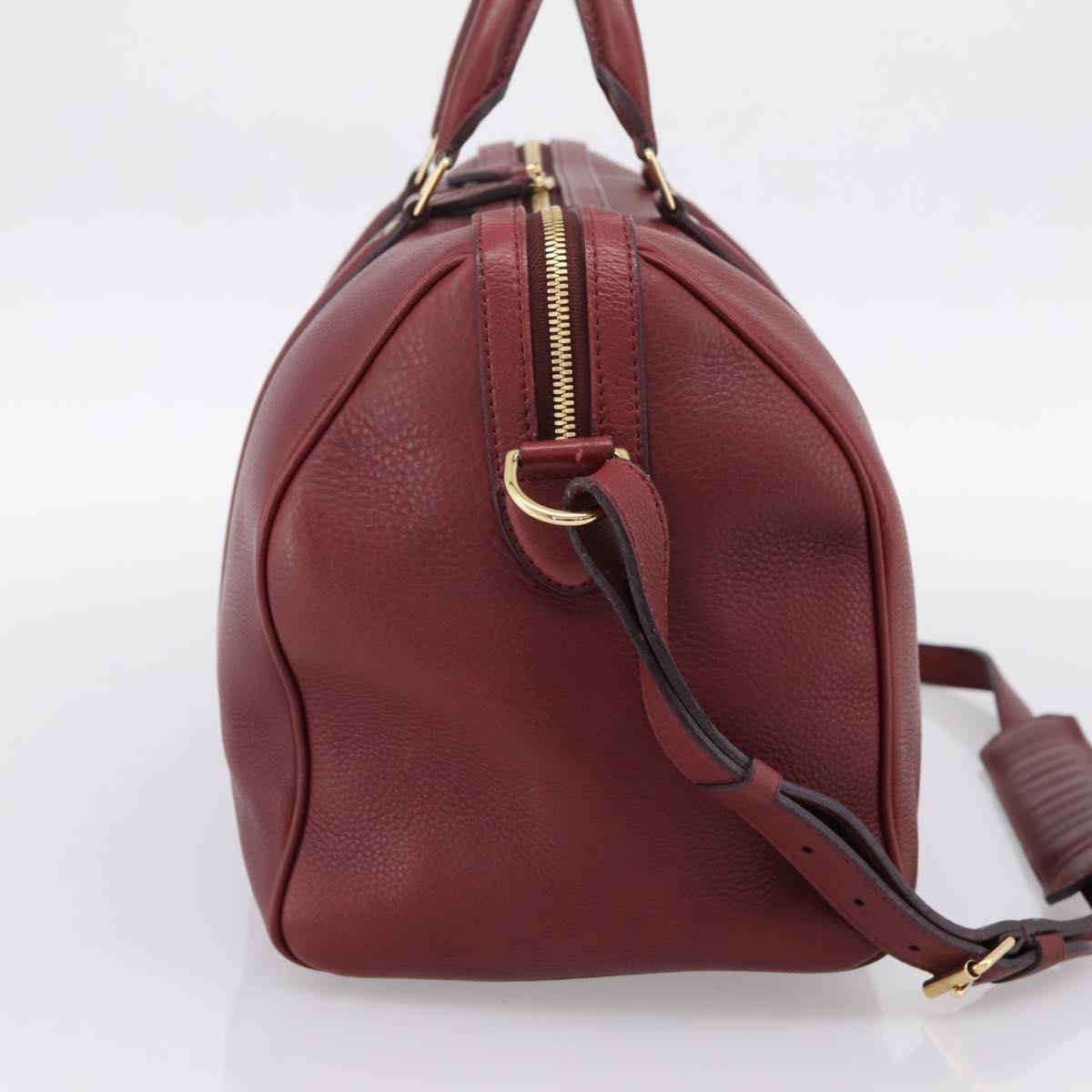 LOUIS VUITTON Parnasea SC Bag MM Boston Bag Leather Red M94762 LV Auth bs37008V