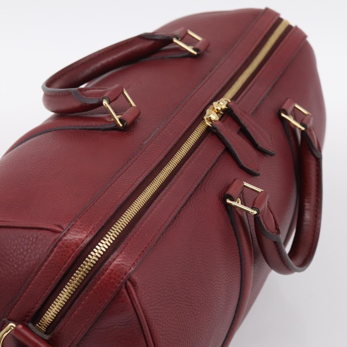 LOUIS VUITTON Parnasea SC Bag MM Boston Bag Leather Red M94762 LV Auth bs37008V
