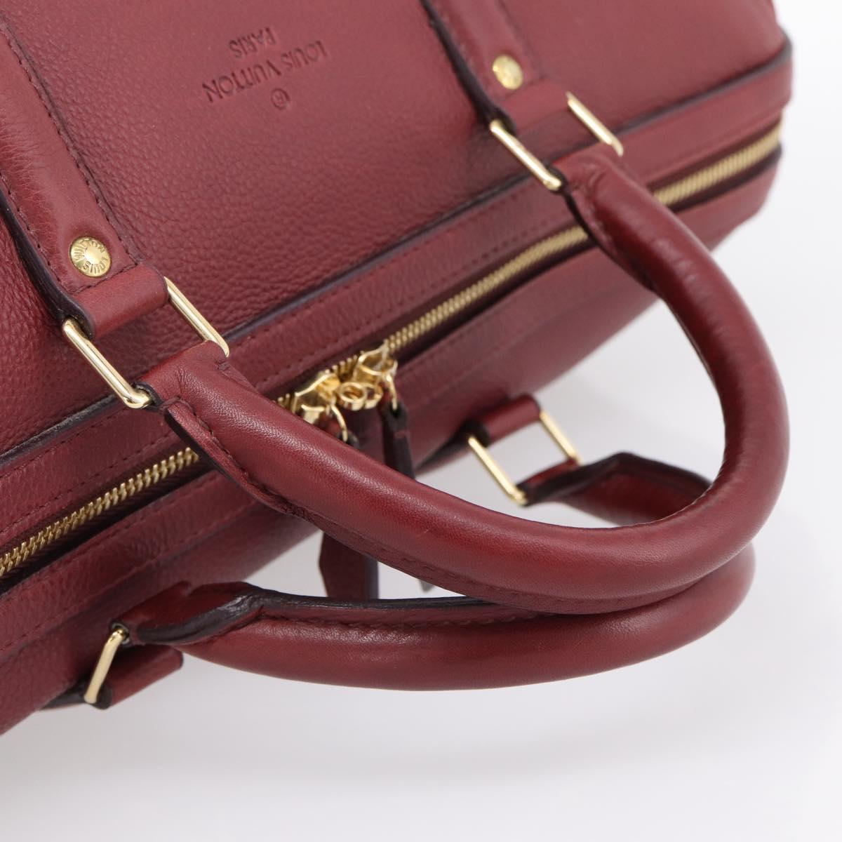 LOUIS VUITTON Parnasea SC Bag MM Boston Bag Leather Red M94762 LV Auth bs37008V