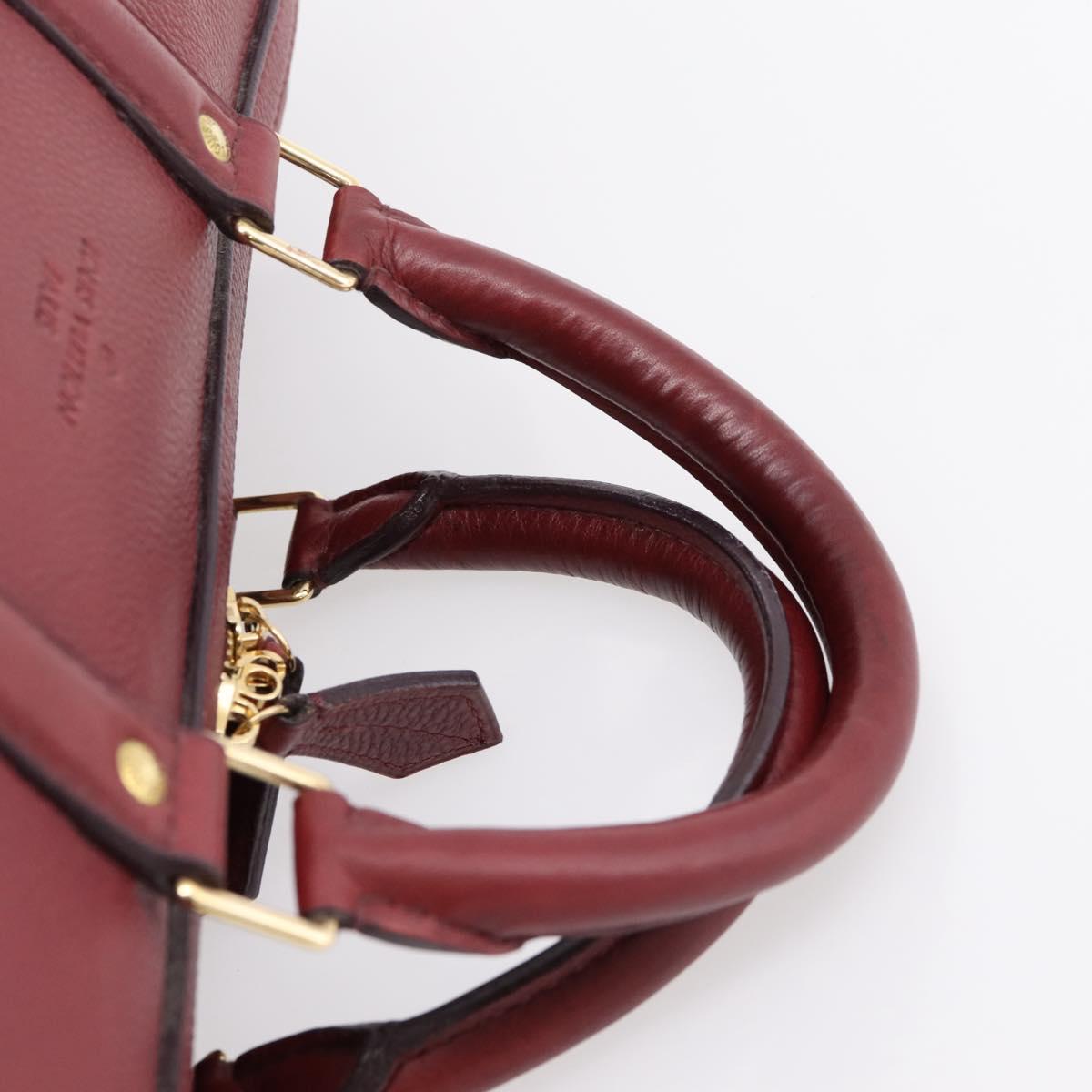 LOUIS VUITTON Parnasea SC Bag MM Boston Bag Leather Red M94762 LV Auth bs37008V