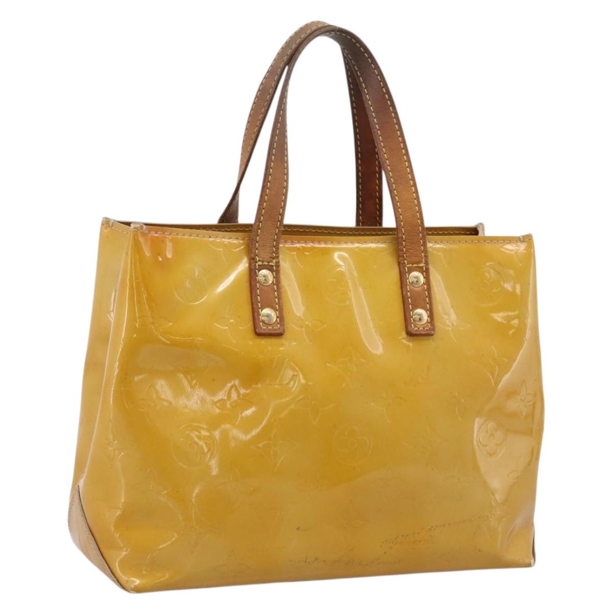 LOUIS VUITTON Monogram Vernis Reade PM Hand Bag Beige M91144 LV Auth bs37012