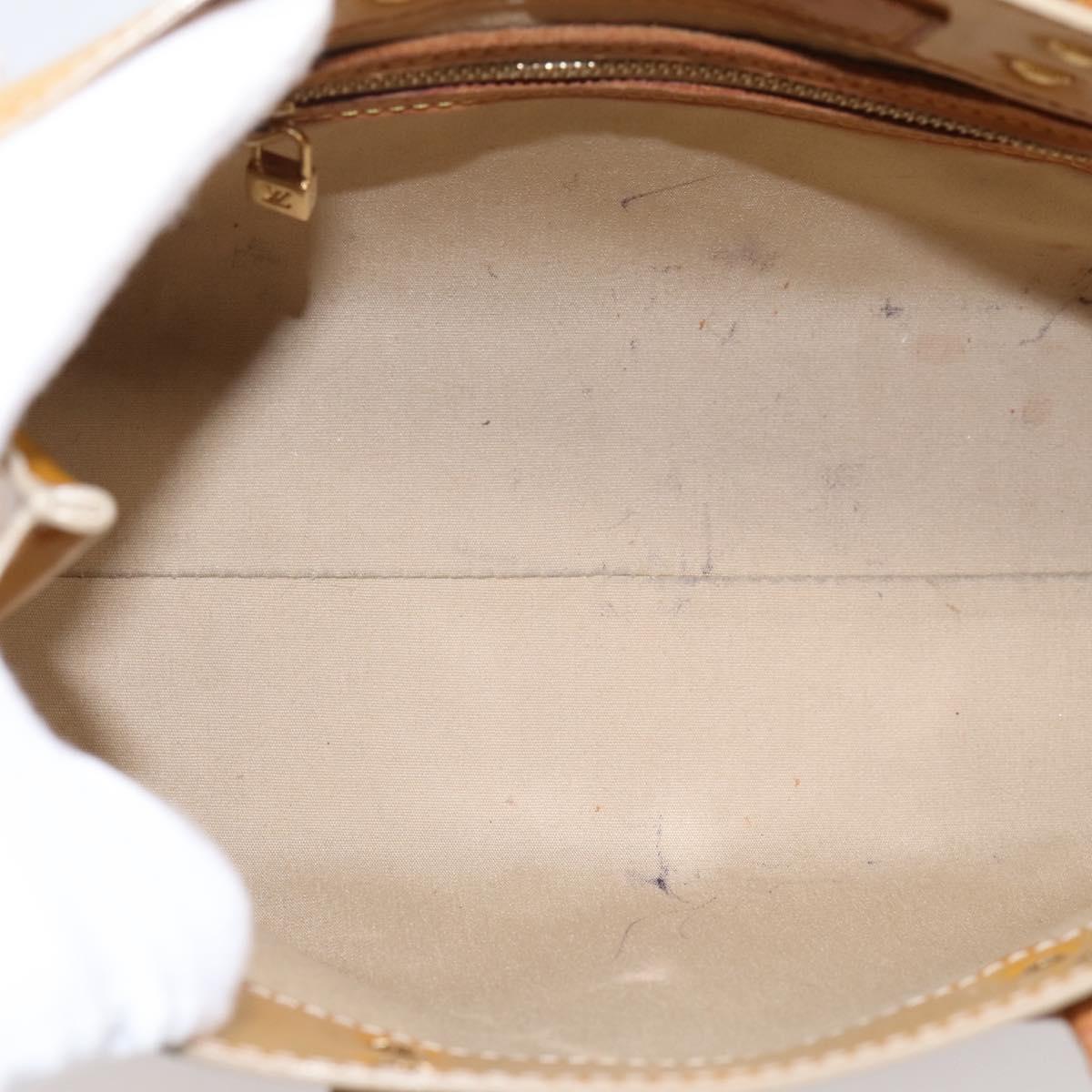 LOUIS VUITTON Monogram Vernis Reade PM Hand Bag Beige M91144 LV Auth bs37012