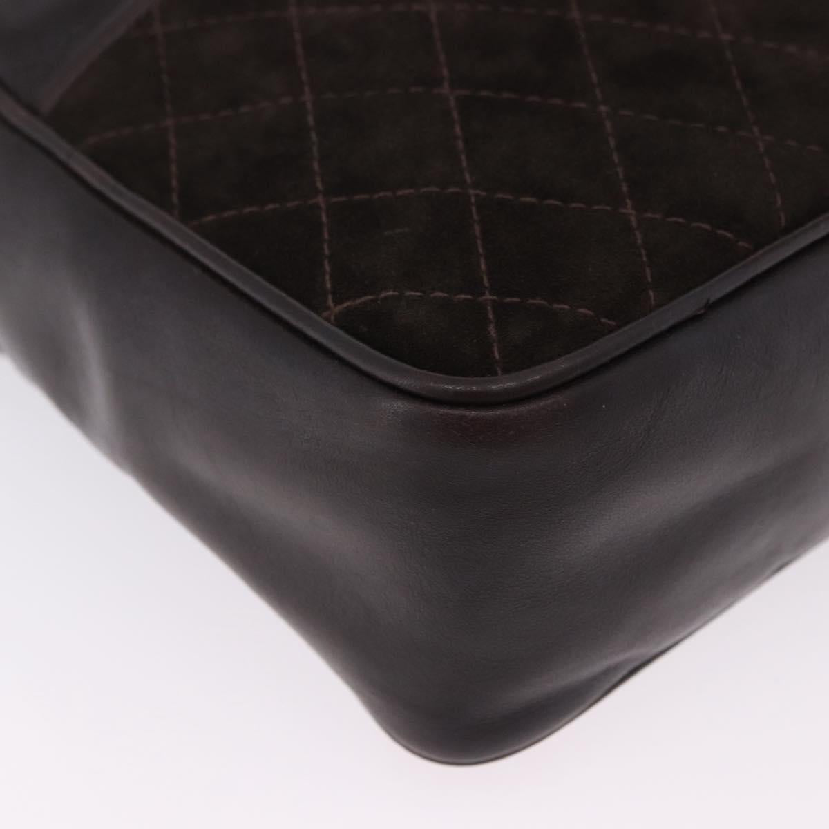 BALENCIAGA Shoulder Bag Suede Leather Brown Gold Auth bs37014