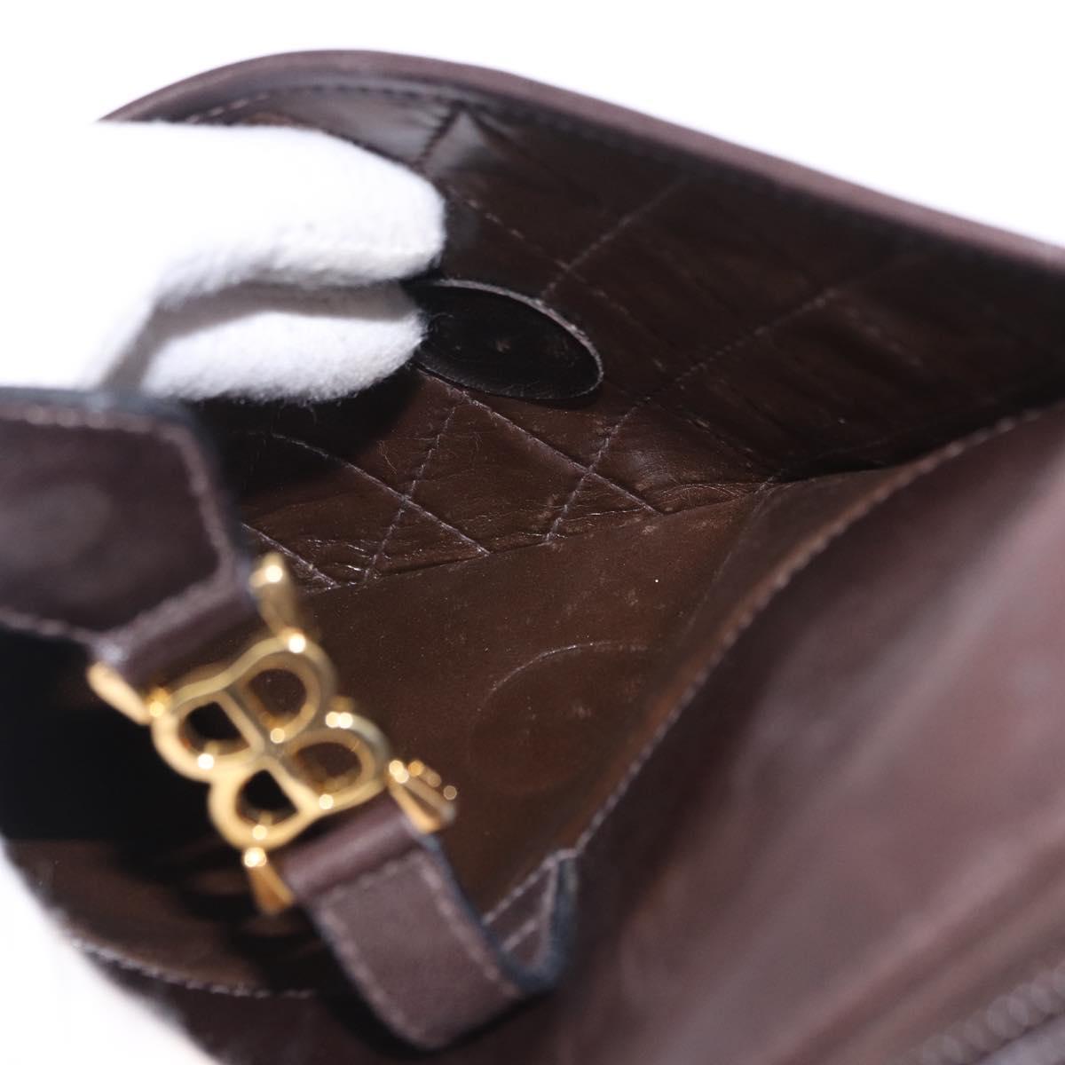 BALENCIAGA Shoulder Bag Suede Leather Brown Gold Auth bs37014