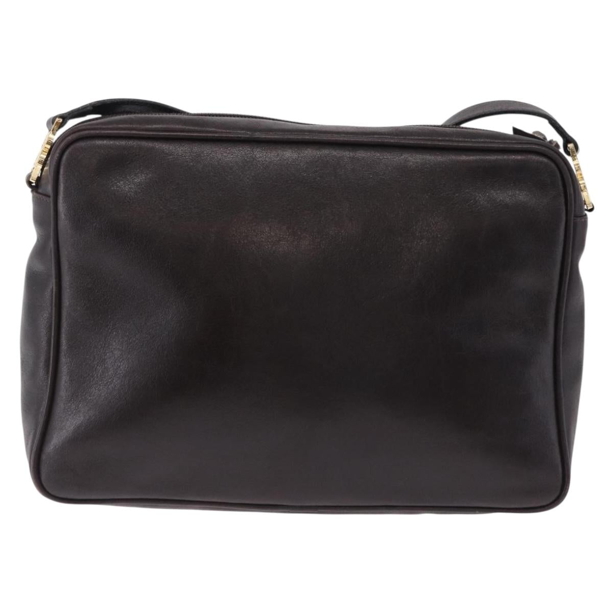 BALENCIAGA Shoulder Bag Suede Leather Brown Gold Auth bs37014