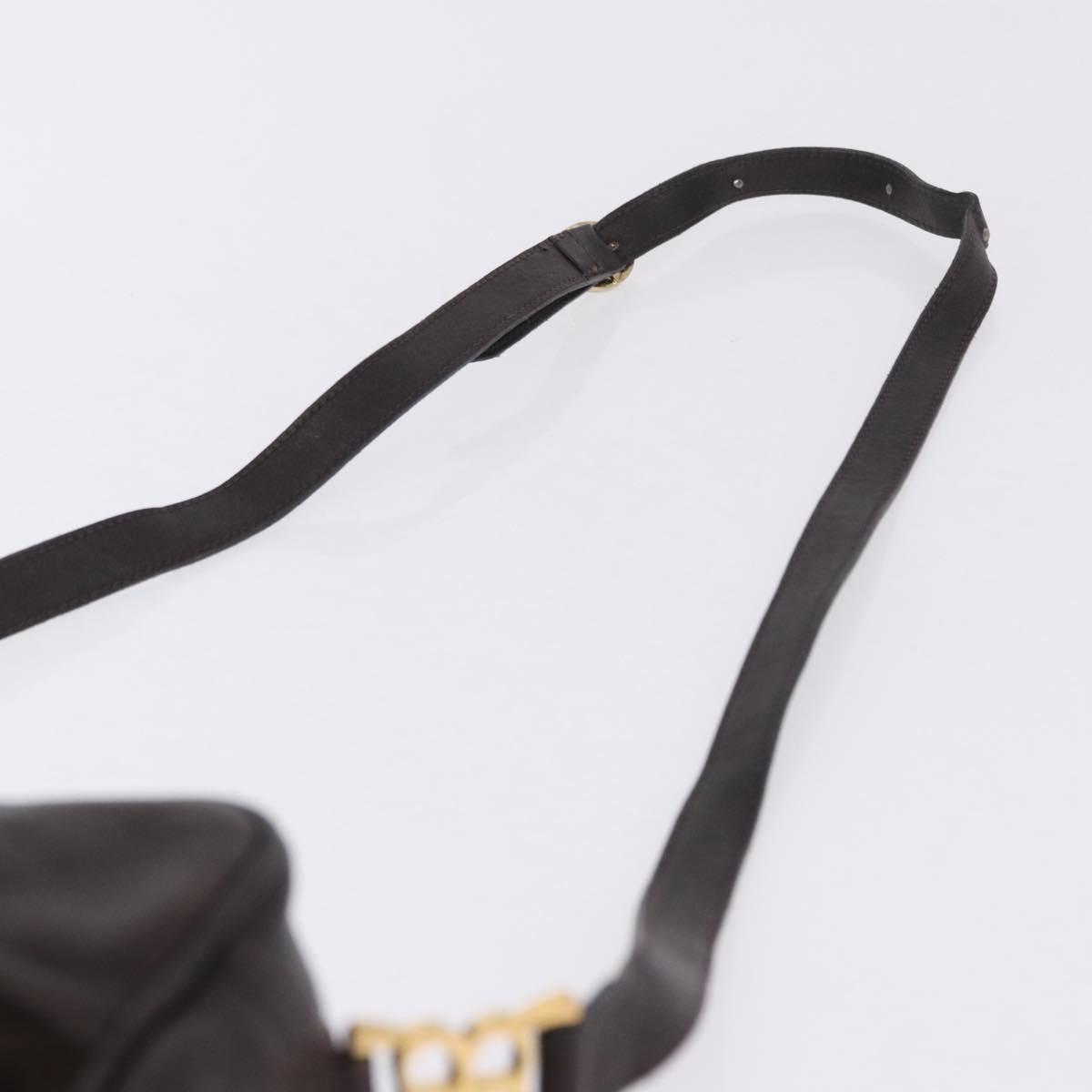 BALENCIAGA Shoulder Bag Suede Leather Brown Gold Auth bs37014
