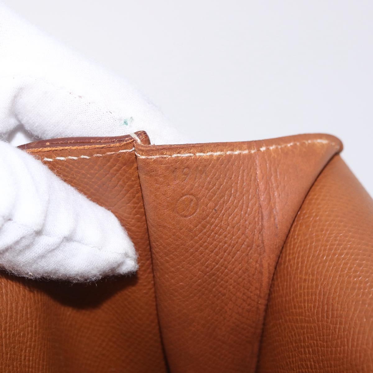 HERMES Danube 38 Business Bag Leather Brown Gold Auth bs37017