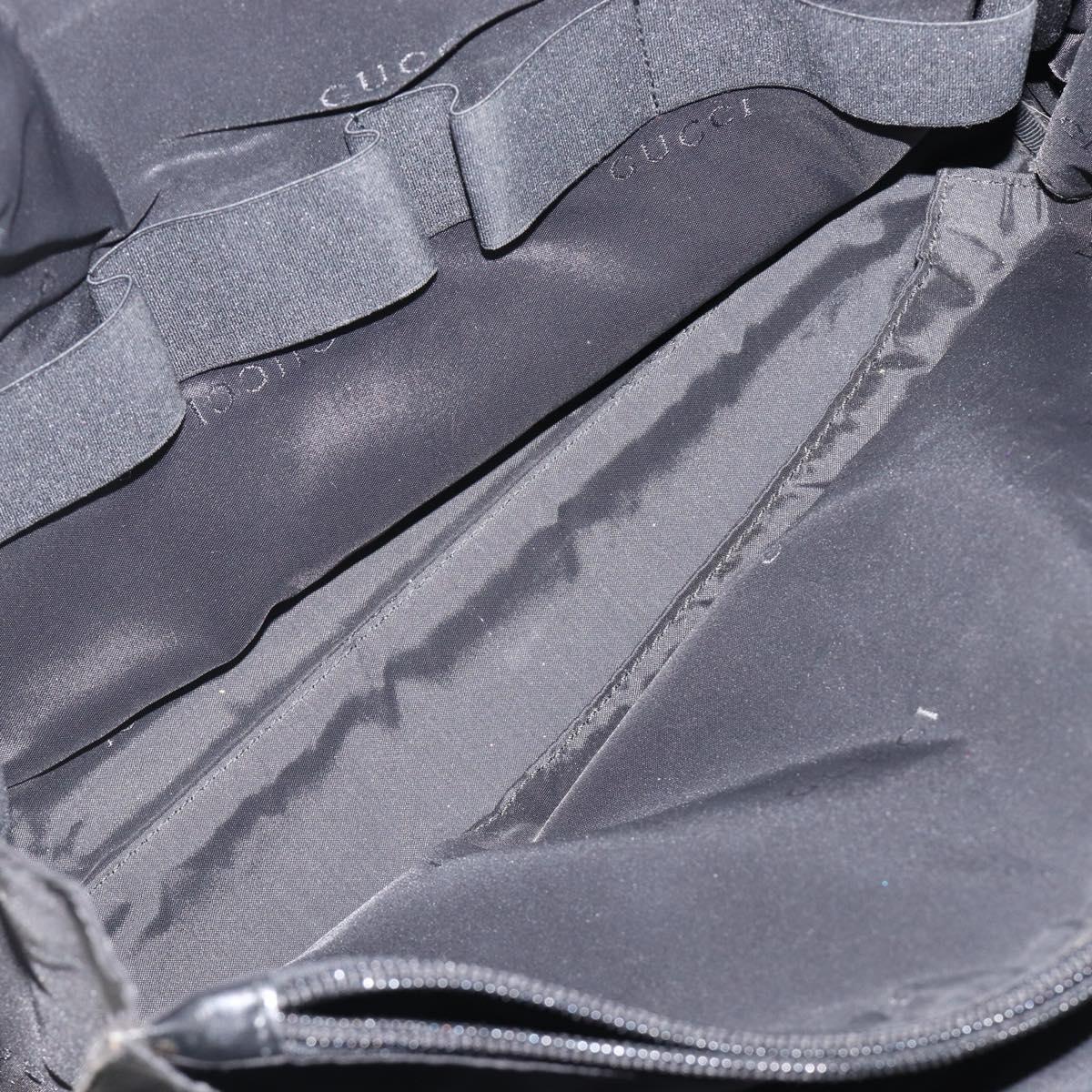 GUCCI Business Bag Canvas Black Silver 019 0327 Auth bs37023