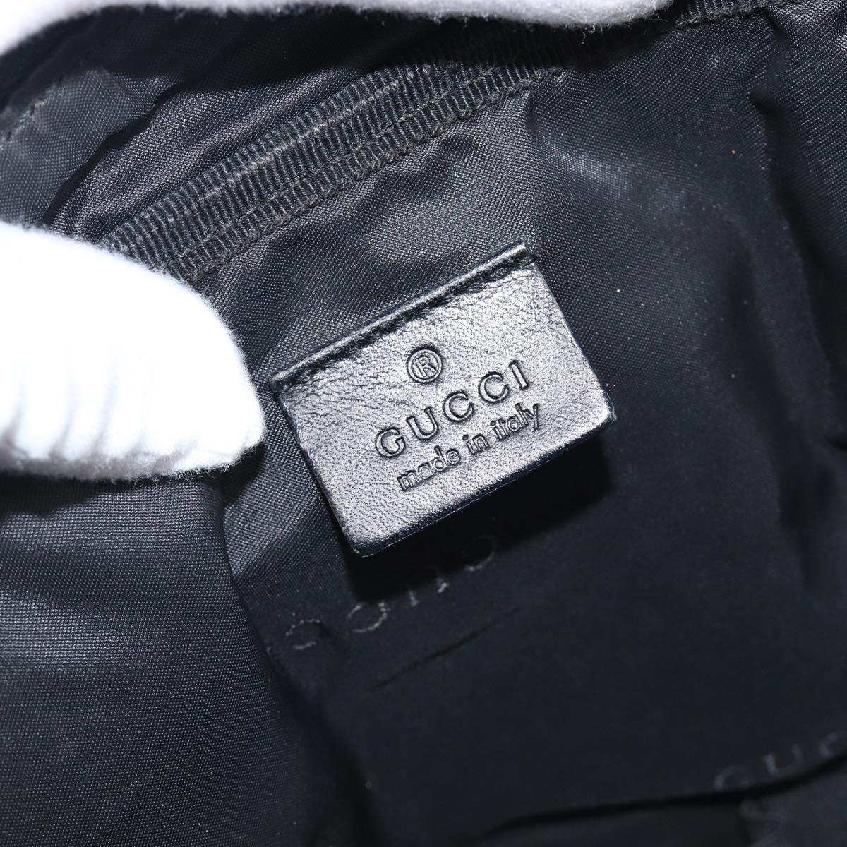 GUCCI Business Bag Canvas Black Silver 019 0327 Auth bs37023