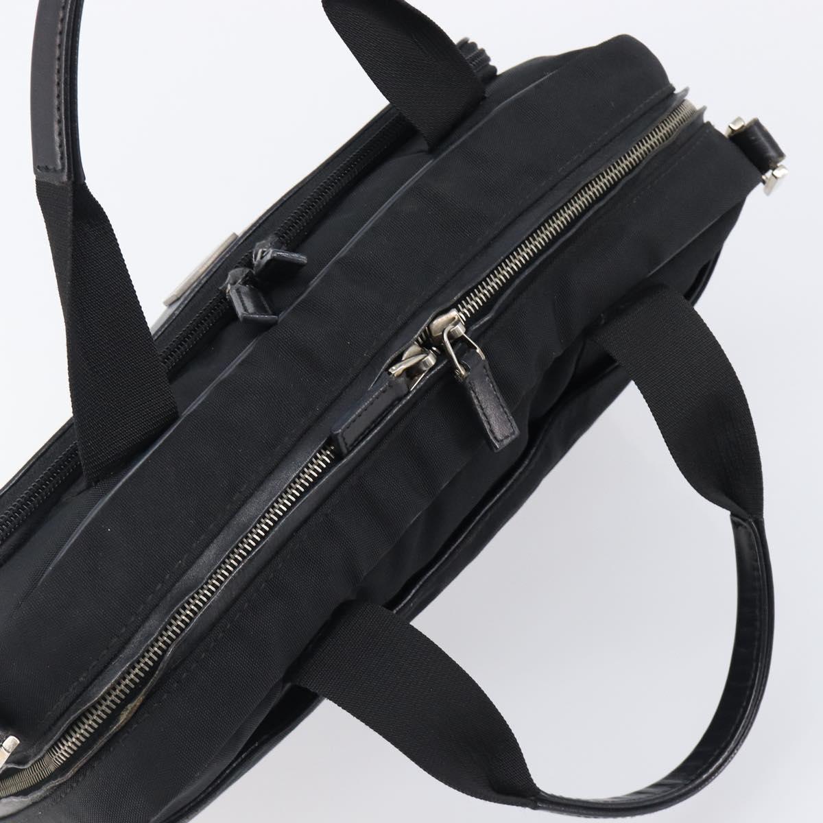 GUCCI Business Bag Canvas Black Silver 019 0327 Auth bs37023