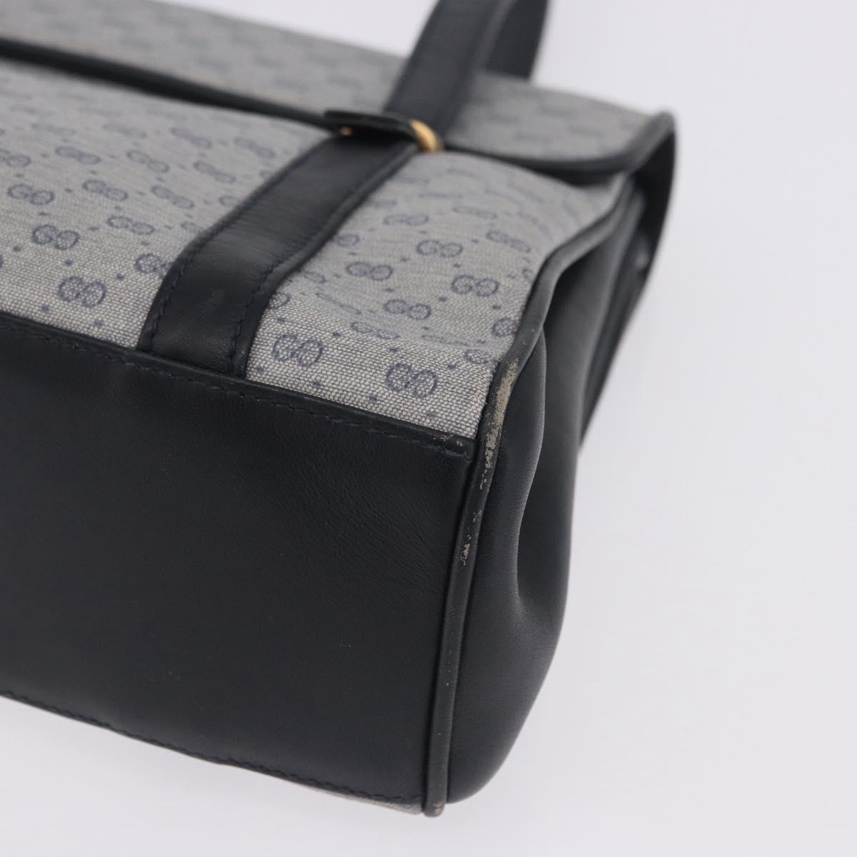 GUCCI Micro GG Supreme Hand Bag PVC Navy Gold 000 46 4857 Auth bs37025