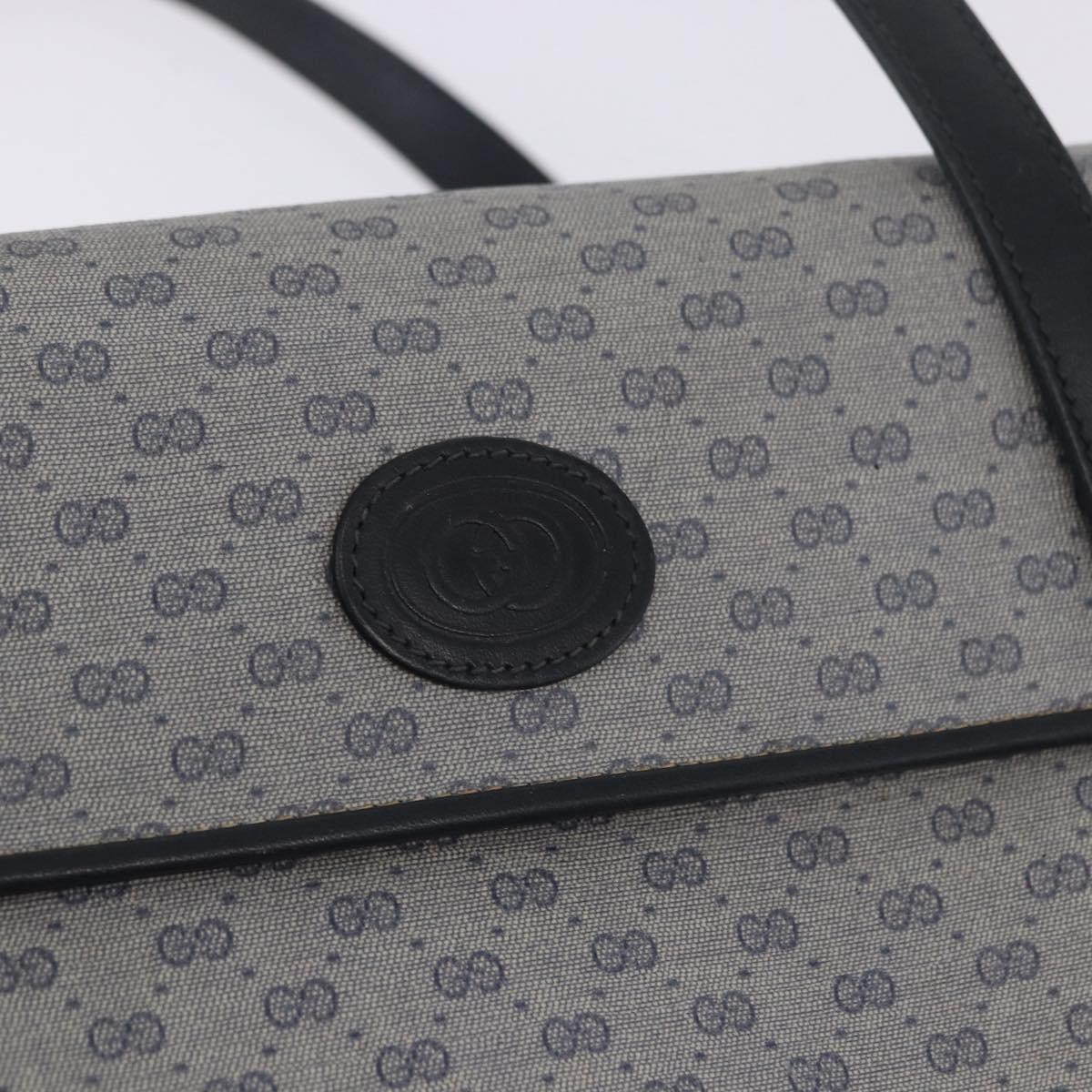 GUCCI Micro GG Supreme Hand Bag PVC Navy Gold 000 46 4857 Auth bs37025