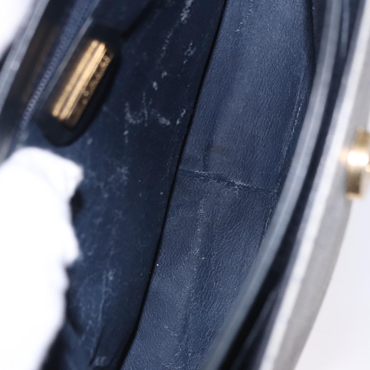 GUCCI Micro GG Supreme Hand Bag PVC Navy Gold 000 46 4857 Auth bs37025