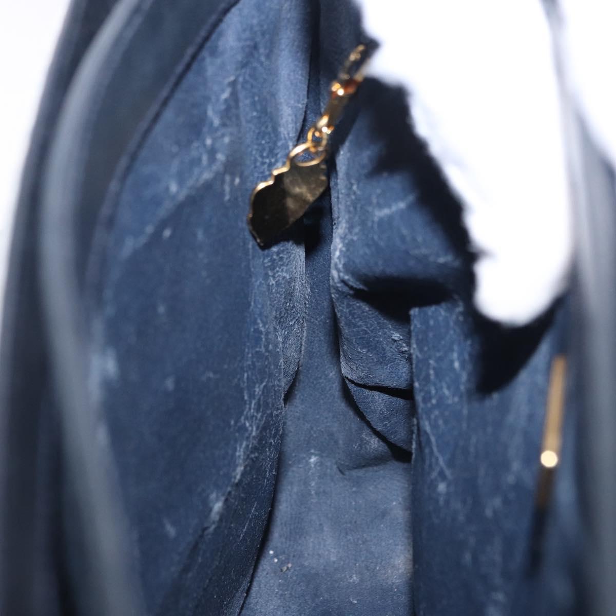 GUCCI Micro GG Supreme Hand Bag PVC Navy Gold 000 46 4857 Auth bs37025
