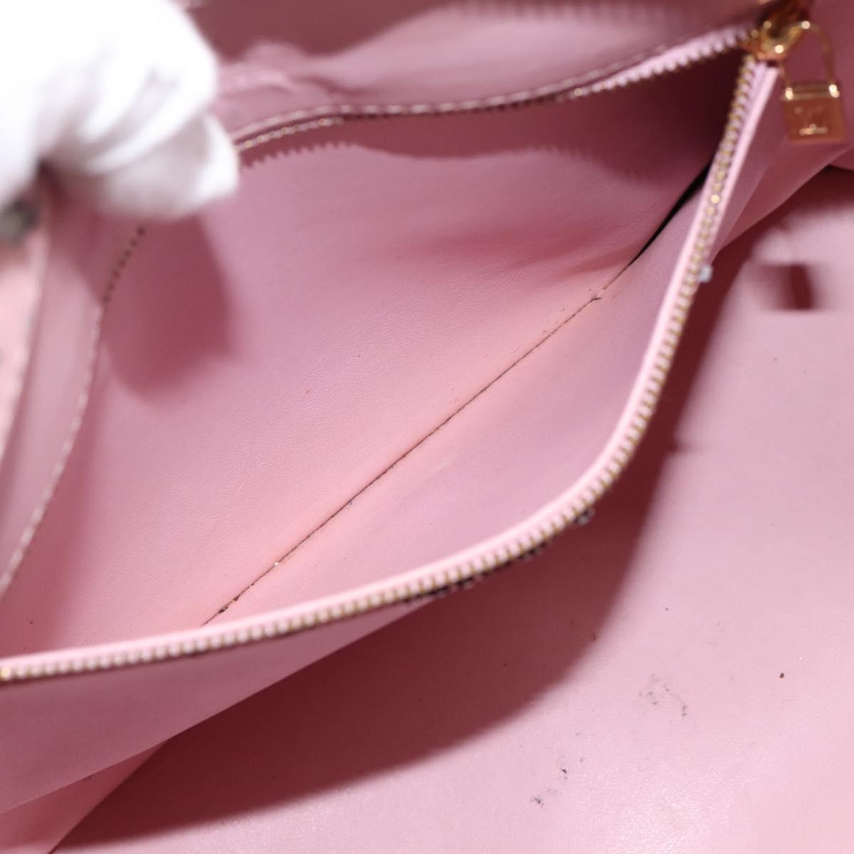 LOUIS VUITTON Monogram Vernis Houston Bag Marshmallow Pink M91302 Auth bs37029