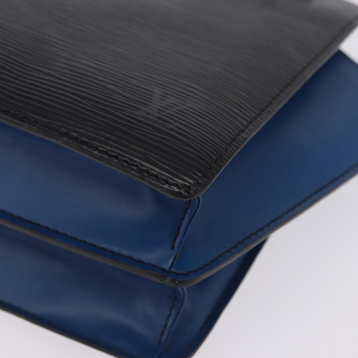 LOUIS VUITTON Epi Bicolor Varenne Hand Bag Black Blue M52385 LV Auth bs37031