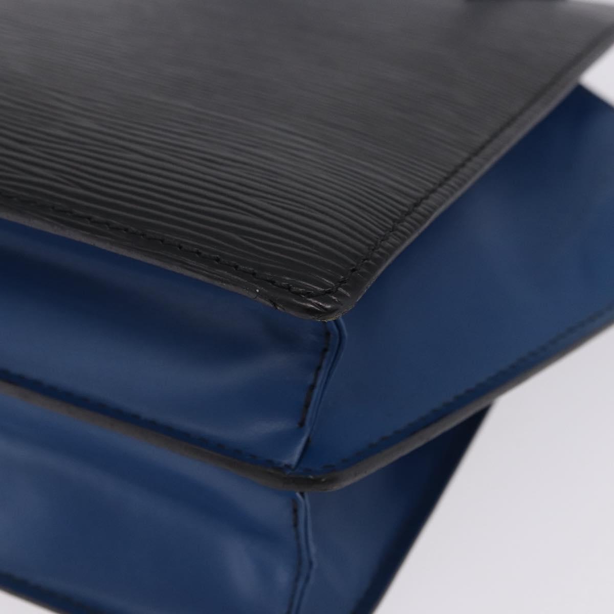 LOUIS VUITTON Epi Bicolor Varenne Hand Bag Black Blue M52385 LV Auth bs37031