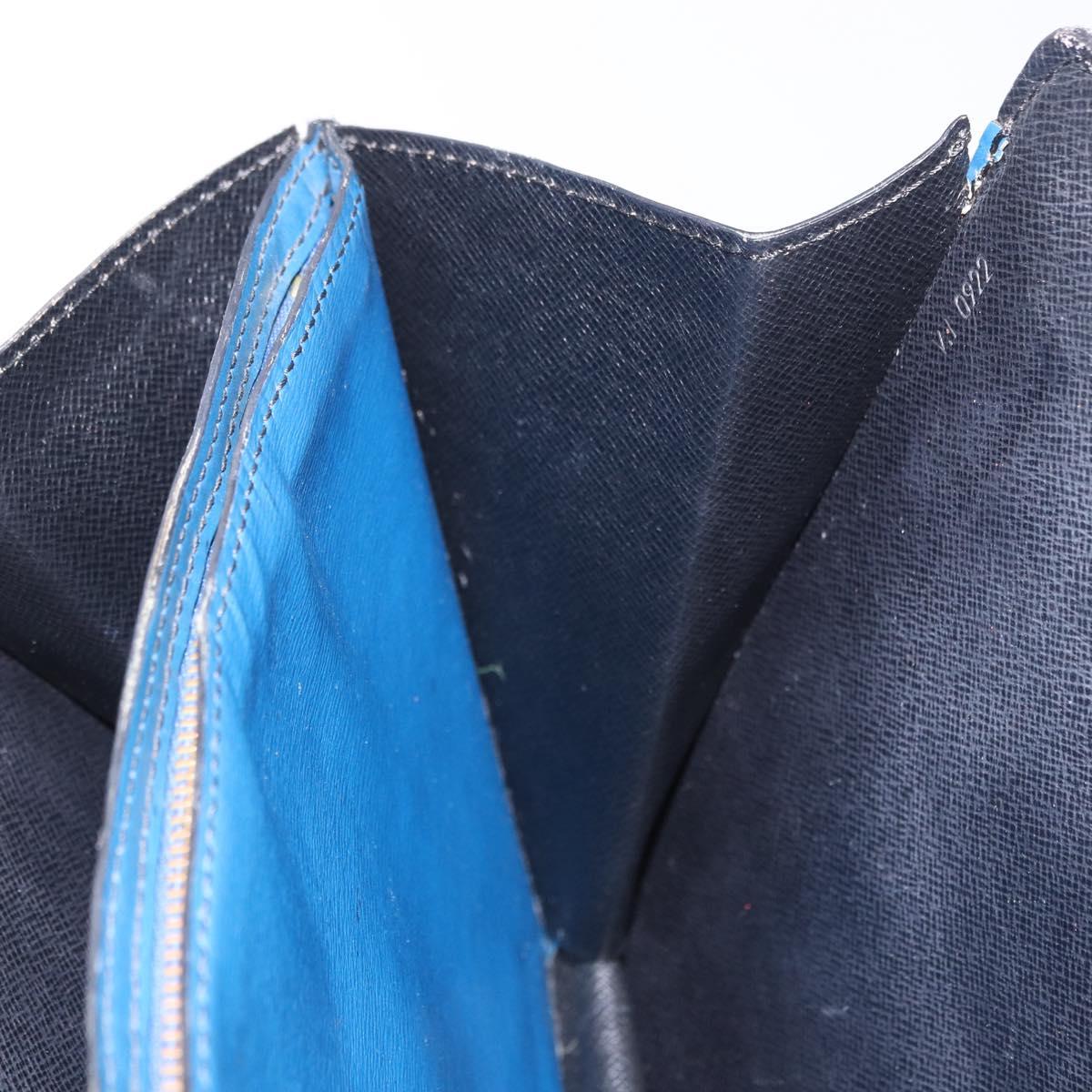 LOUIS VUITTON Epi Bicolor Varenne Hand Bag Black Blue M52385 LV Auth bs37031