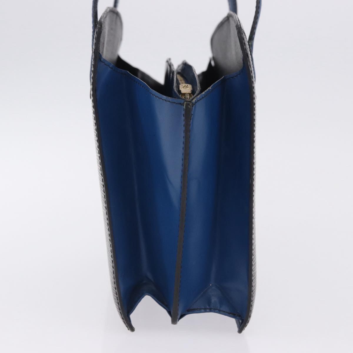 LOUIS VUITTON Epi Bicolor Varenne Hand Bag Black Blue M52385 LV Auth bs37031