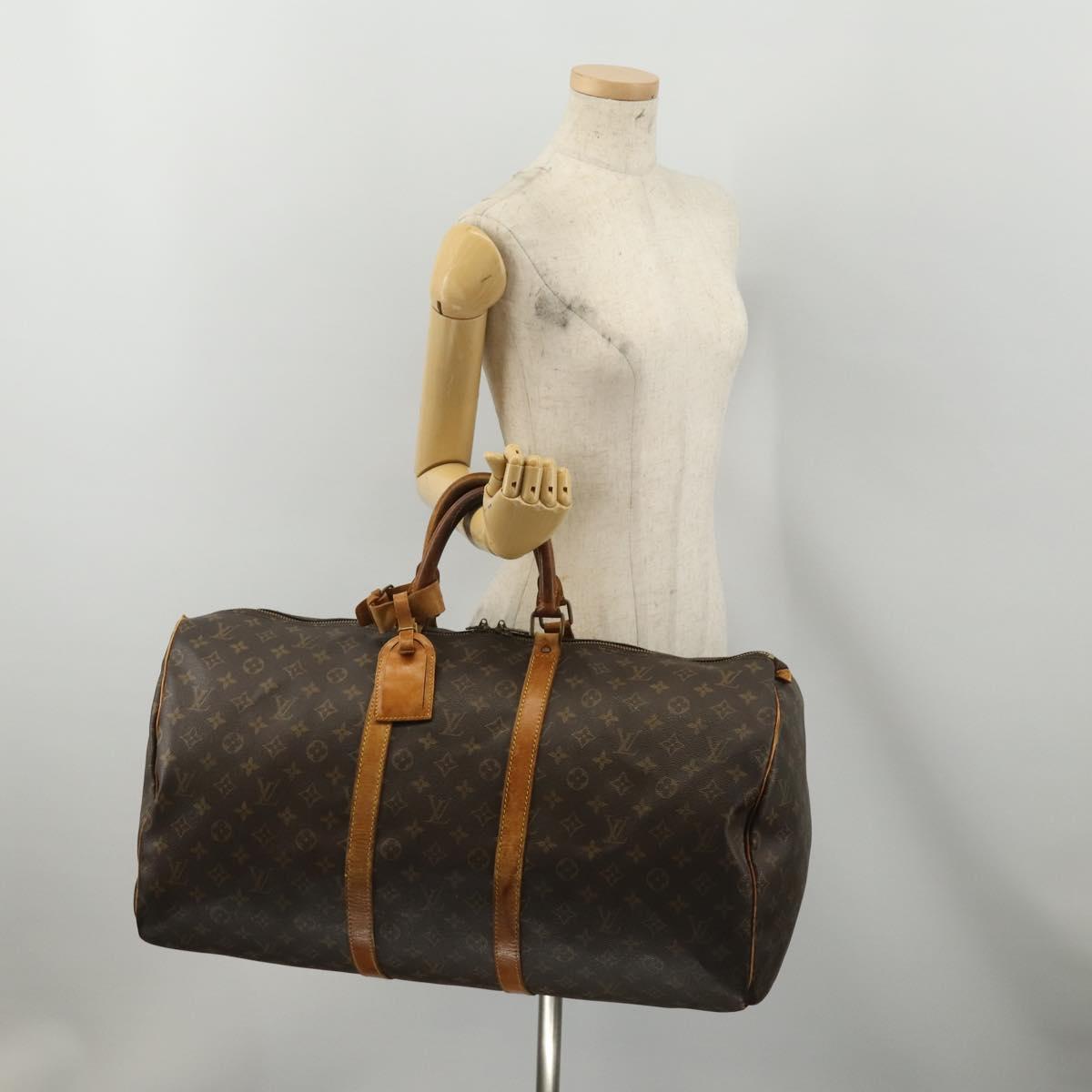 LOUIS VUITTON Monogram Keepall 55 Boston Bag M41424 LV Auth bs37033
