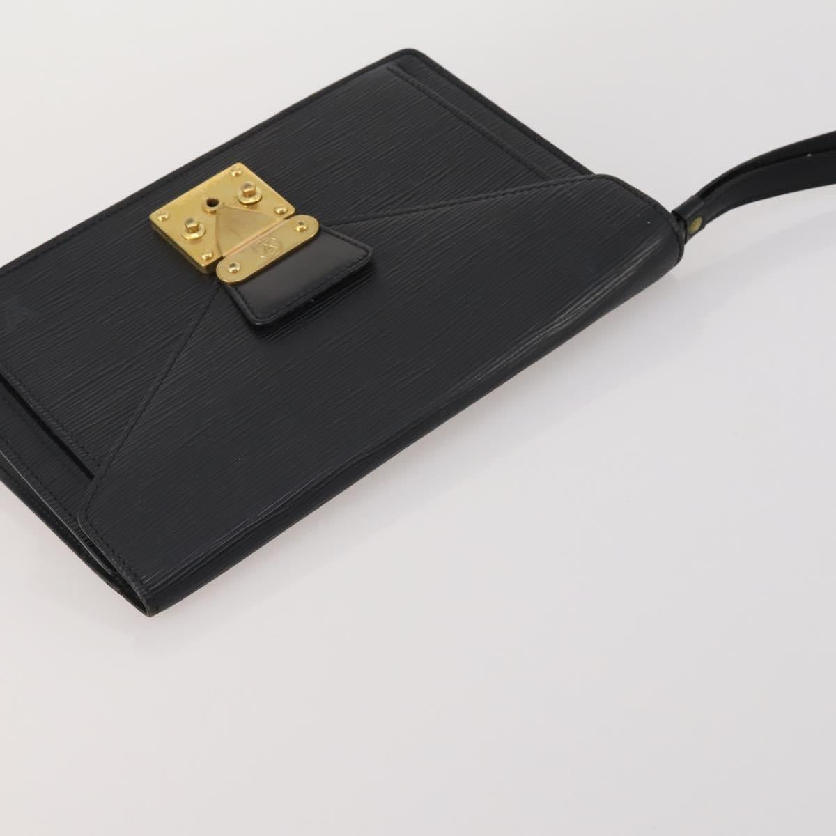 LOUIS VUITTON Epi Serie Dragonne Clutch Bag 2 Set Black Brown LV Auth bs37035
