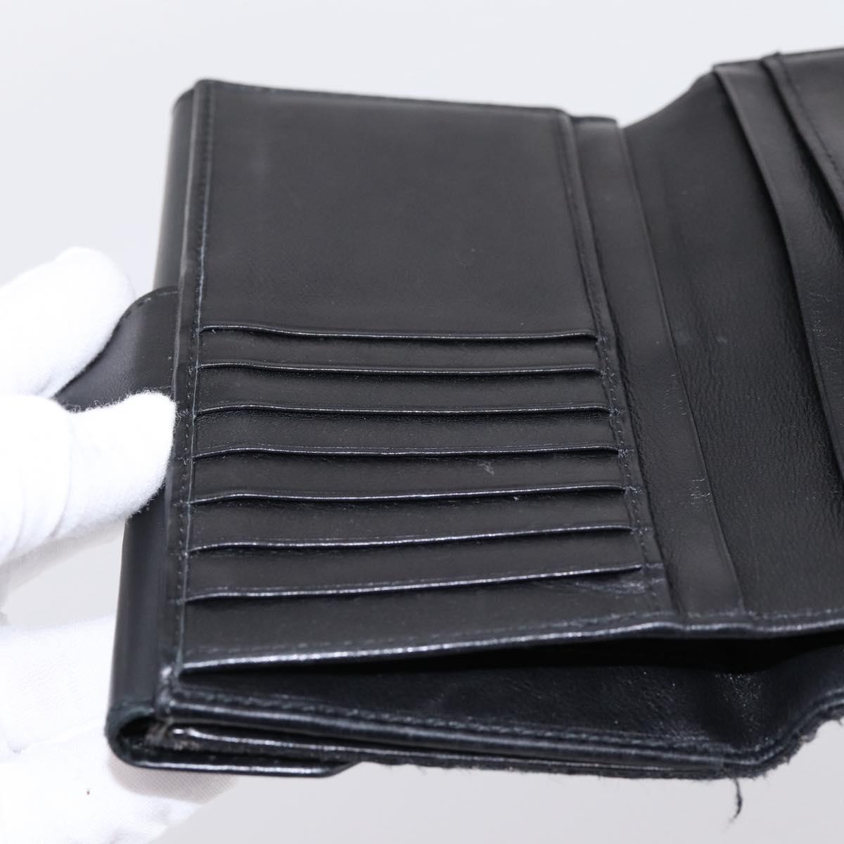 Christian Dior Trotter Canvas Bifold Wallet Silver Black Auth bs37038