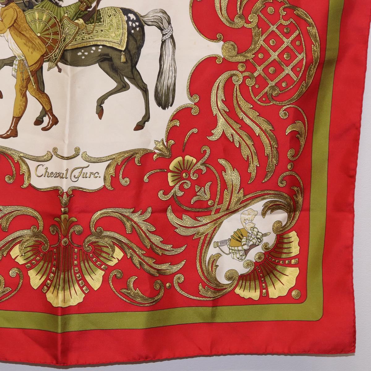 HERMES Carre 90 Scarf Silk Red Auth bs37039