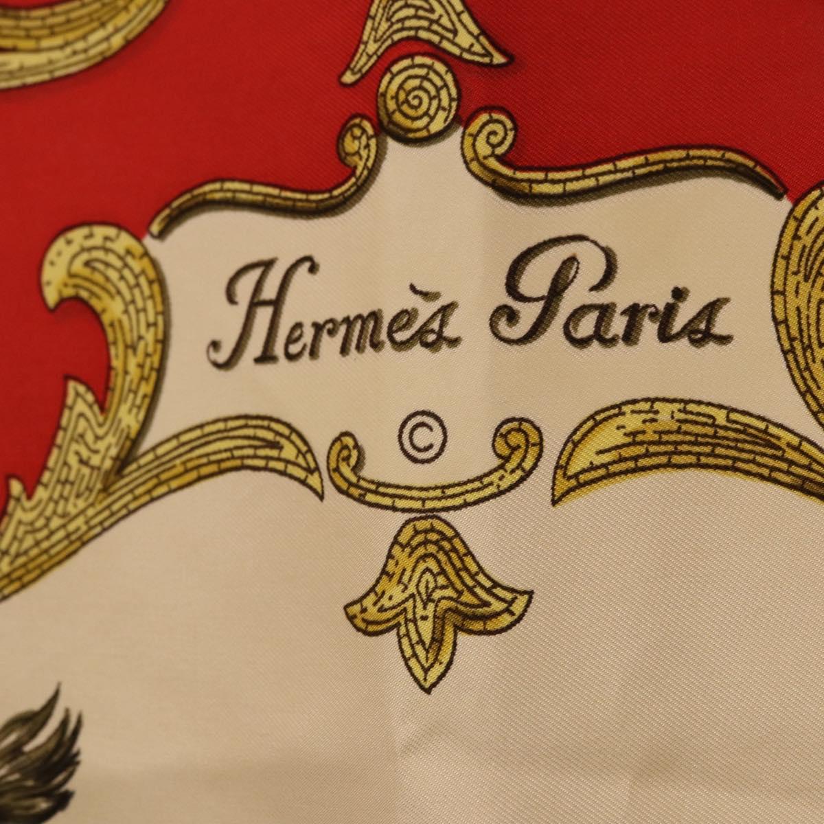 HERMES Carre 90 Scarf Silk Red Auth bs37039