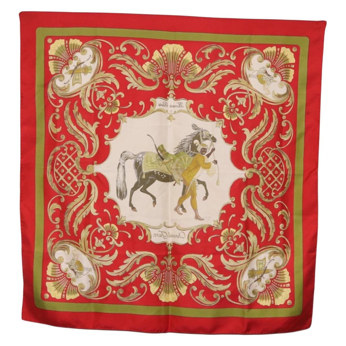 HERMES Carre 90 Scarf Silk Red Auth bs37039