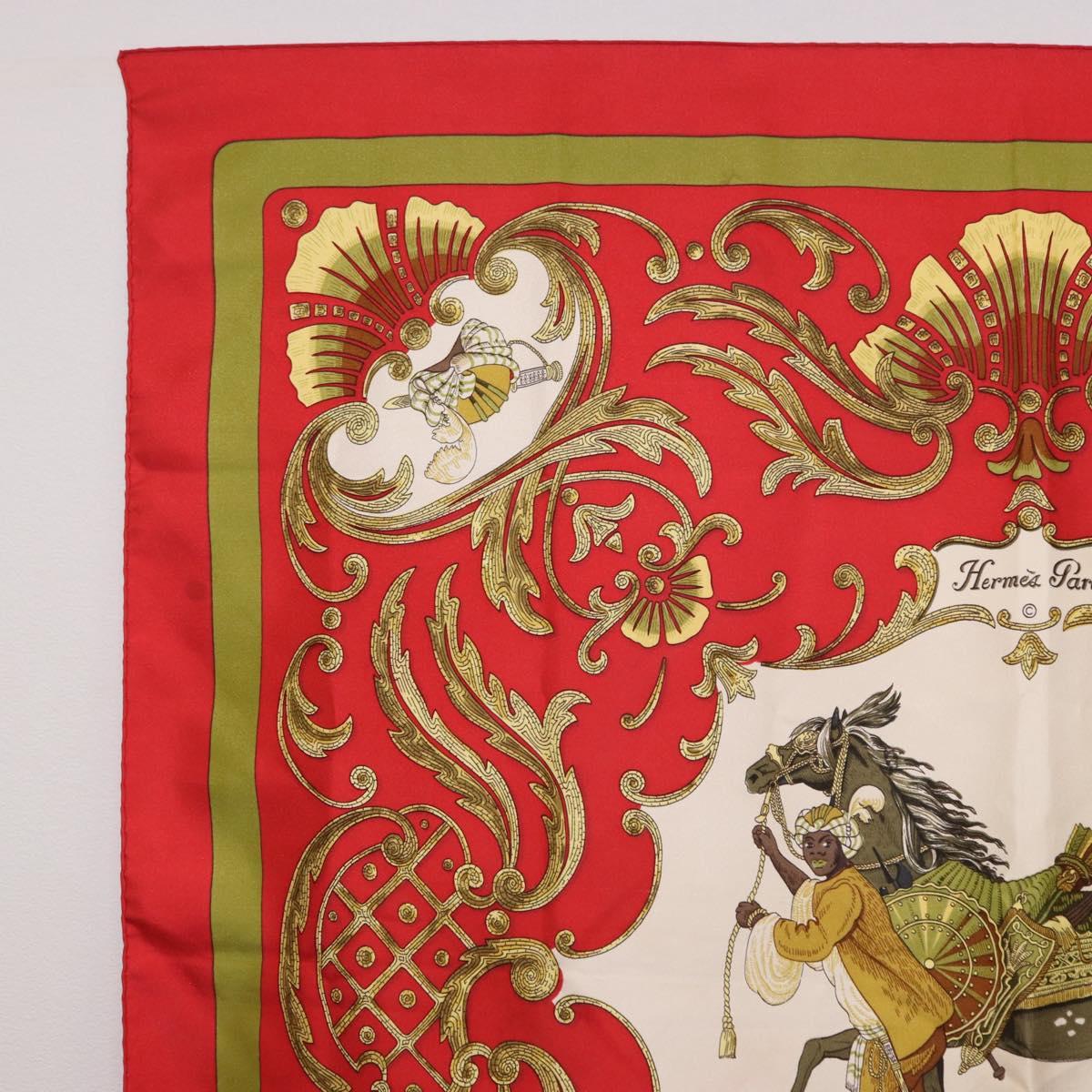 HERMES Carre 90 Scarf Silk Red Auth bs37039