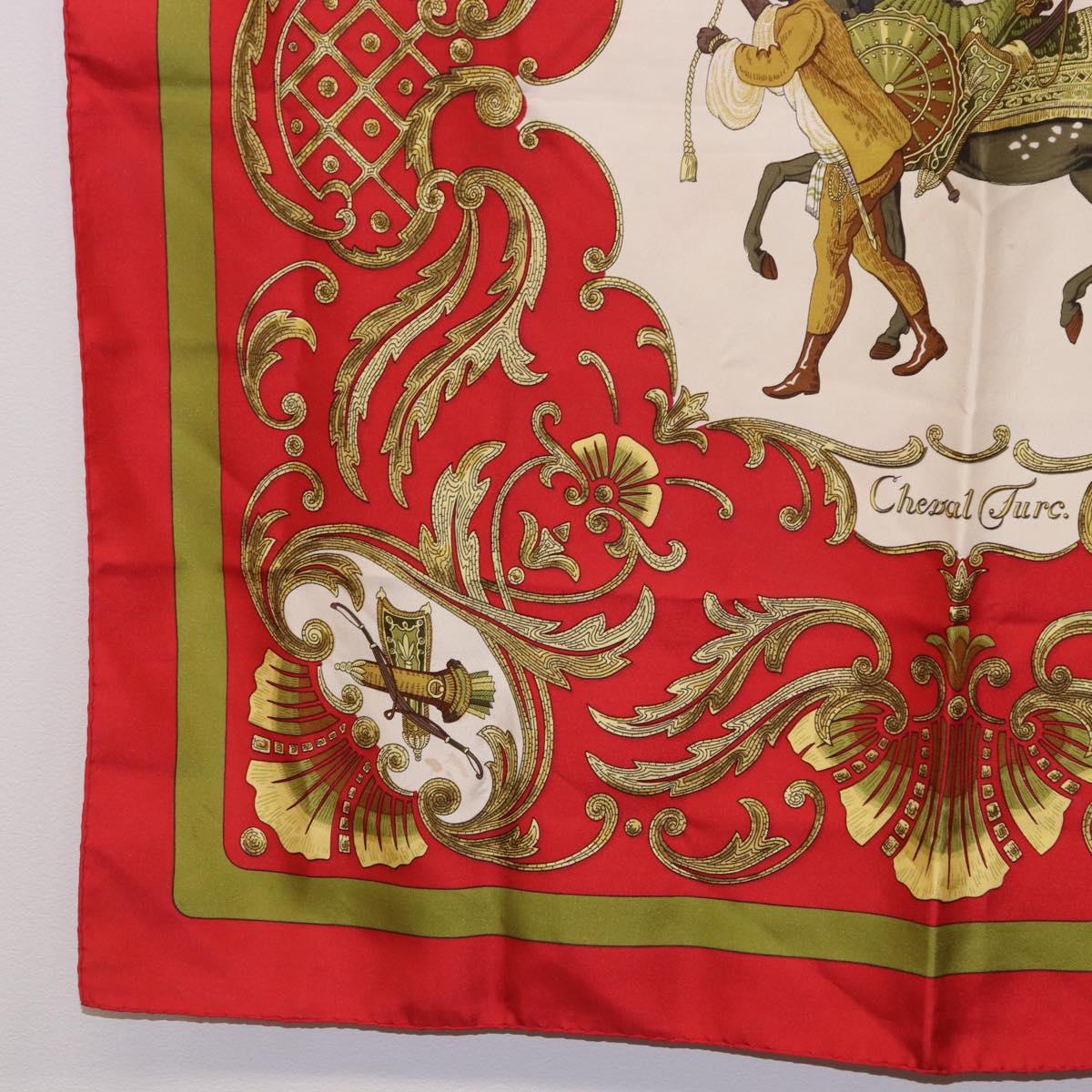 HERMES Carre 90 Scarf Silk Red Auth bs37039