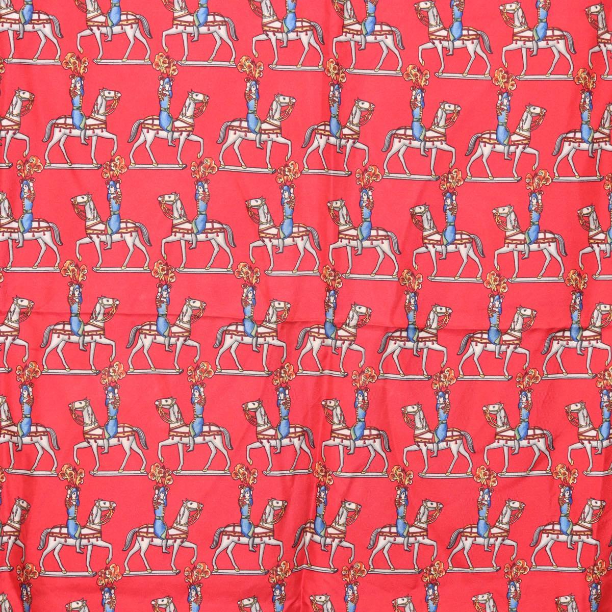 HERMES Carre 90 Scarf Silk Red Auth bs37042