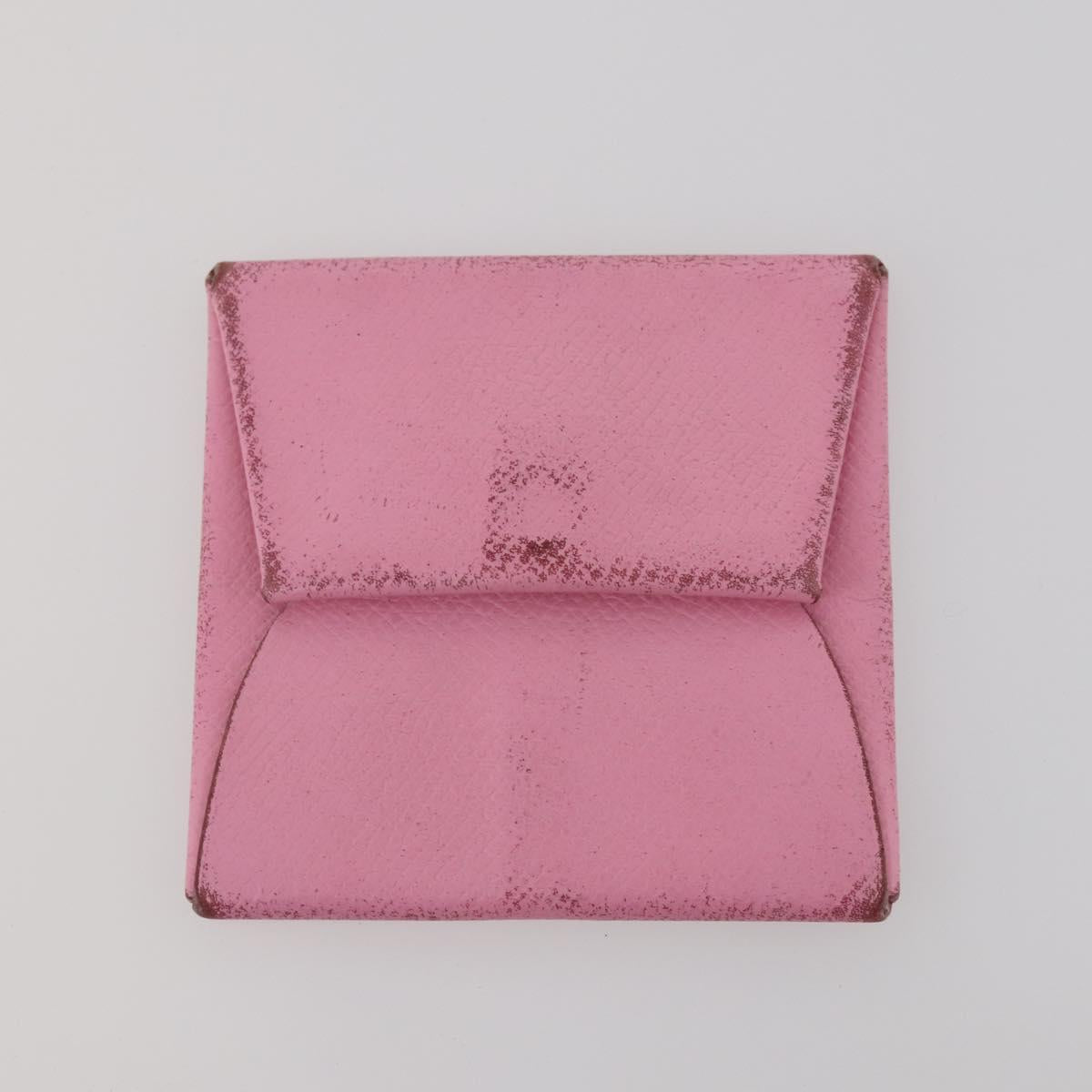 HERMES Wallet Leather Canvas 4 Set White Pink Green Auth bs37043