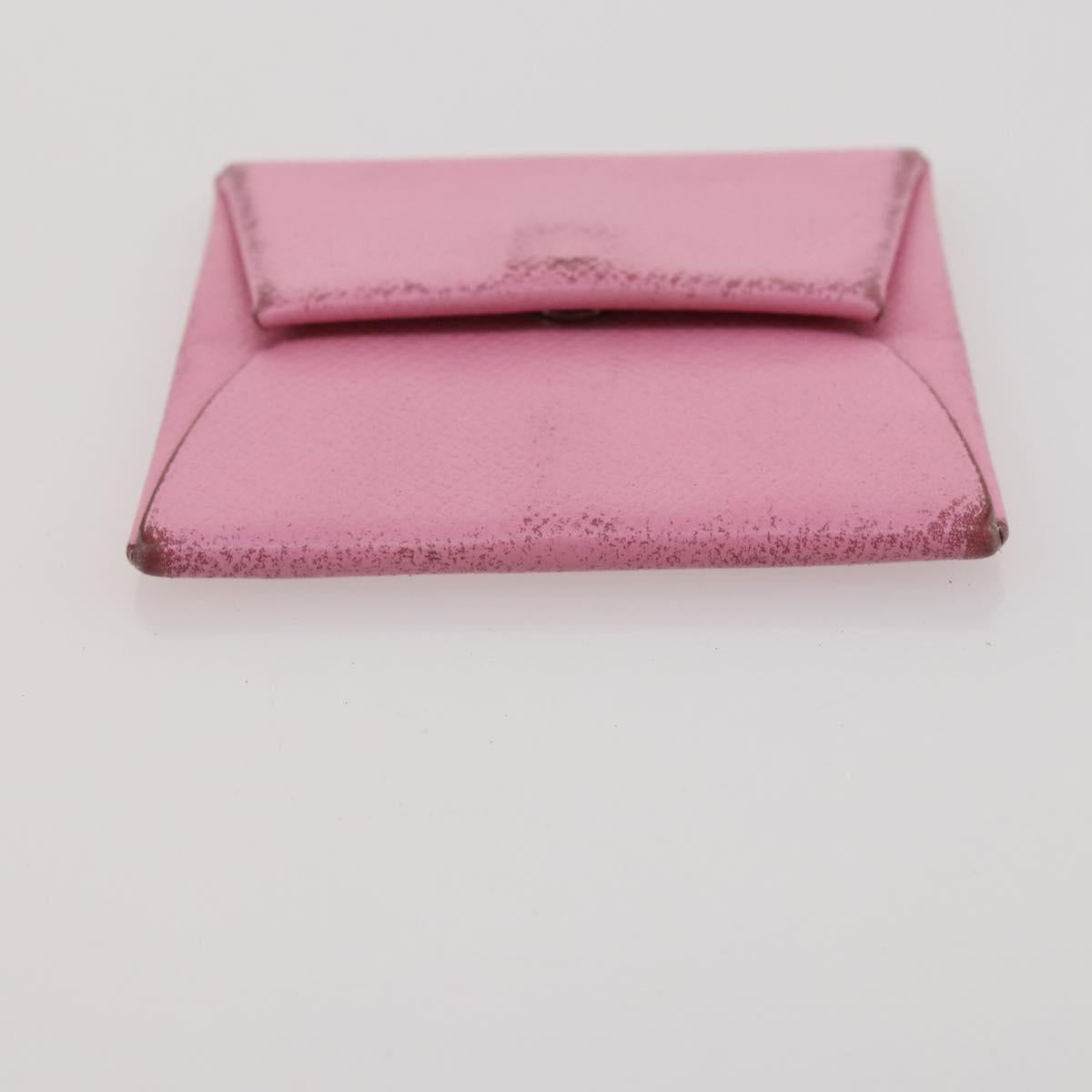 HERMES Wallet Leather Canvas 4 Set White Pink Green Auth bs37043