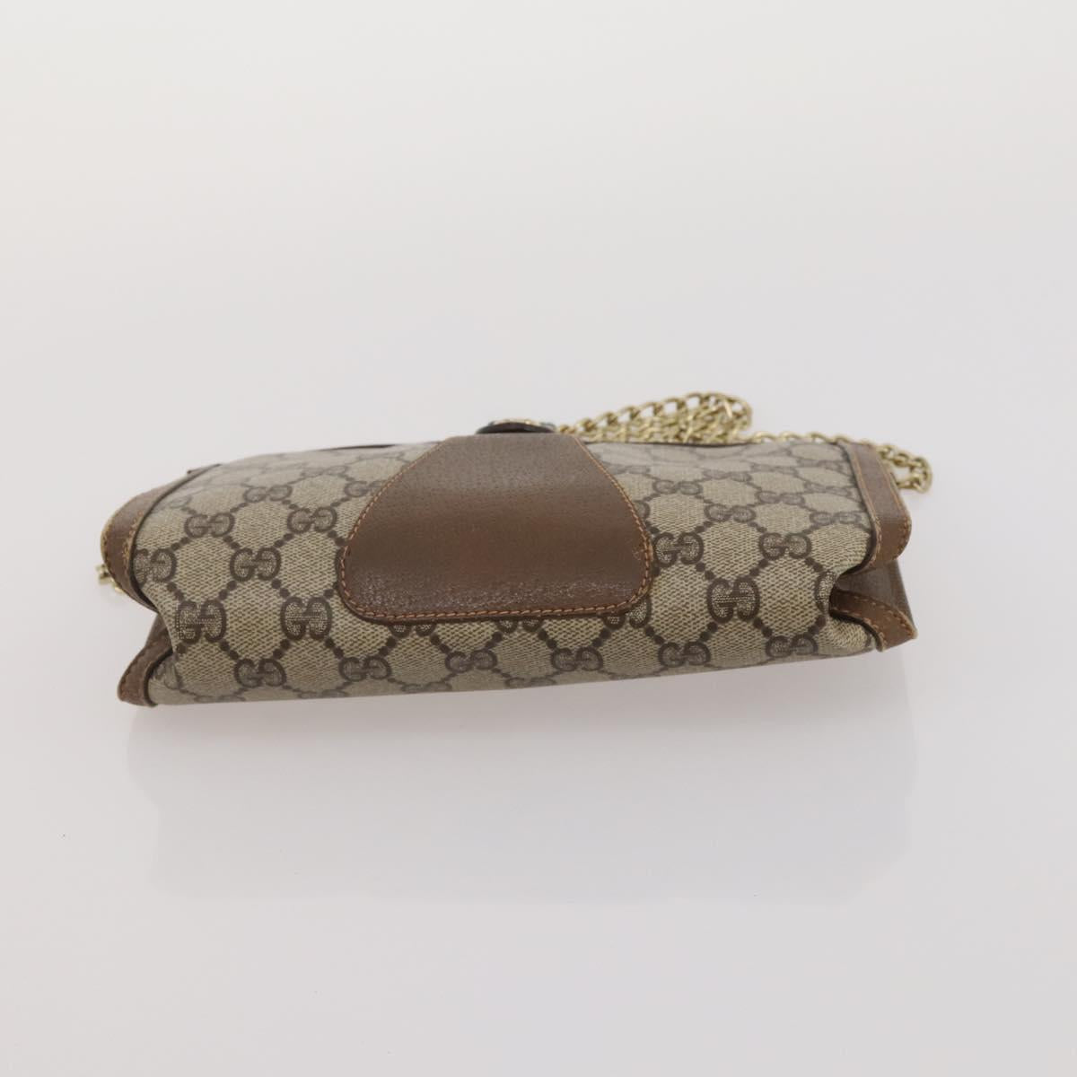 GUCCI GG Supreme Web Sherry Line Hand Bag PVC 3 Set Beige Auth bs37046