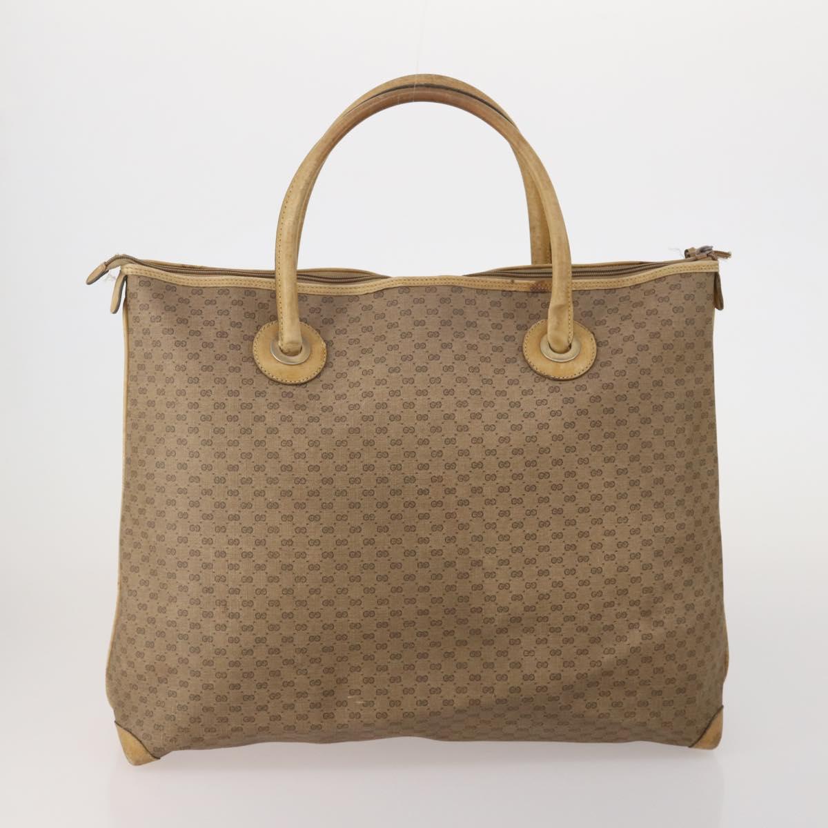 GUCCI GG Supreme Web Sherry Line Hand Bag PVC 3 Set Beige Auth bs37046