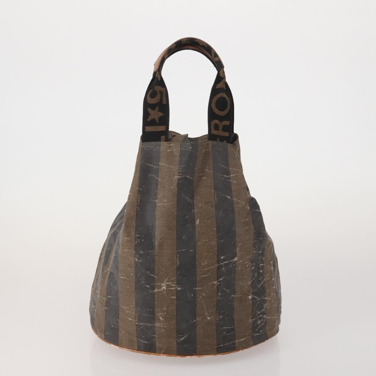 FENDI Tote Bag Coated Canvas Leather Nylon 4 Set Beige Black Brown Auth bs37049