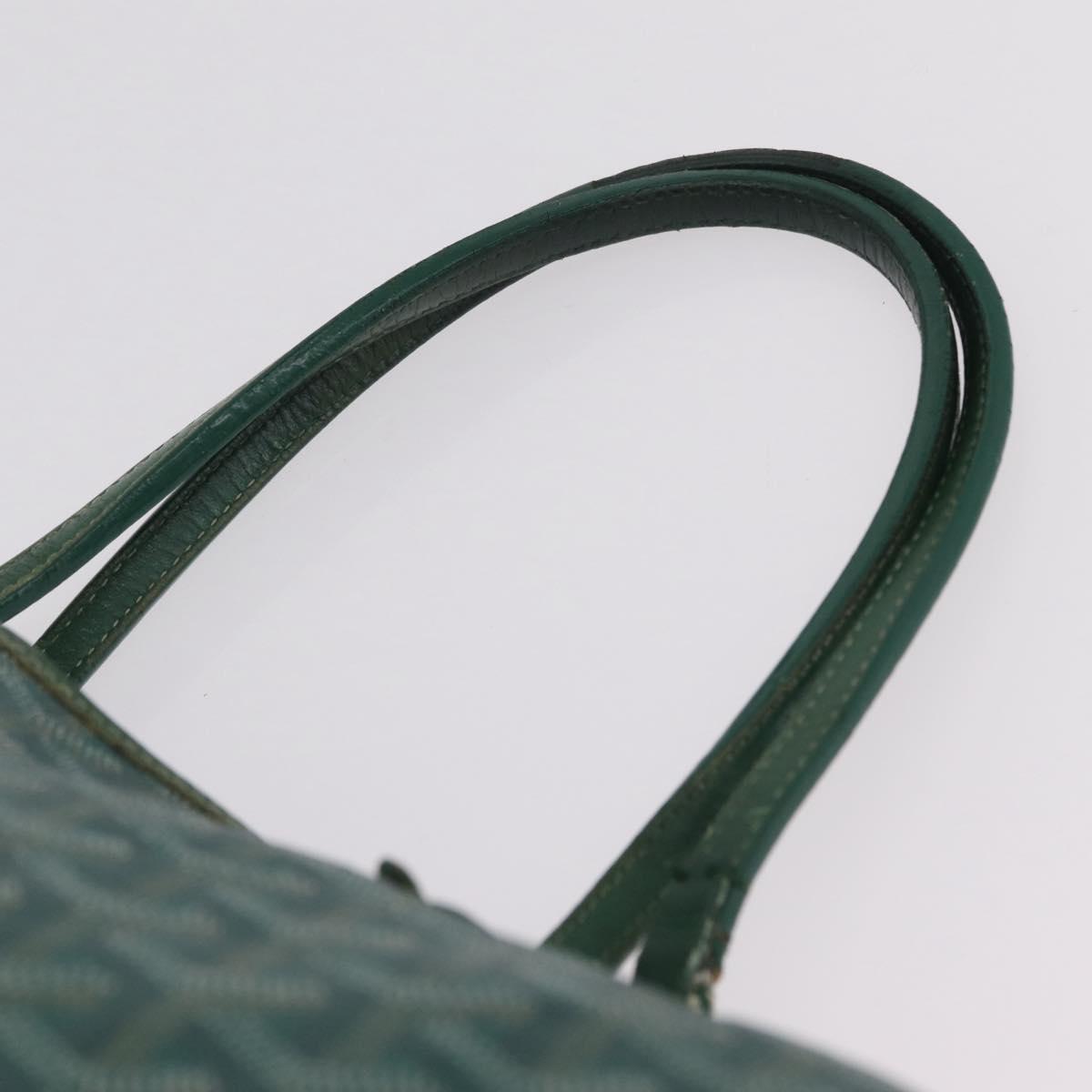 GOYARD Herringbone Saint Louis PM Tote Bag PVC Leather Green Auth bs37067