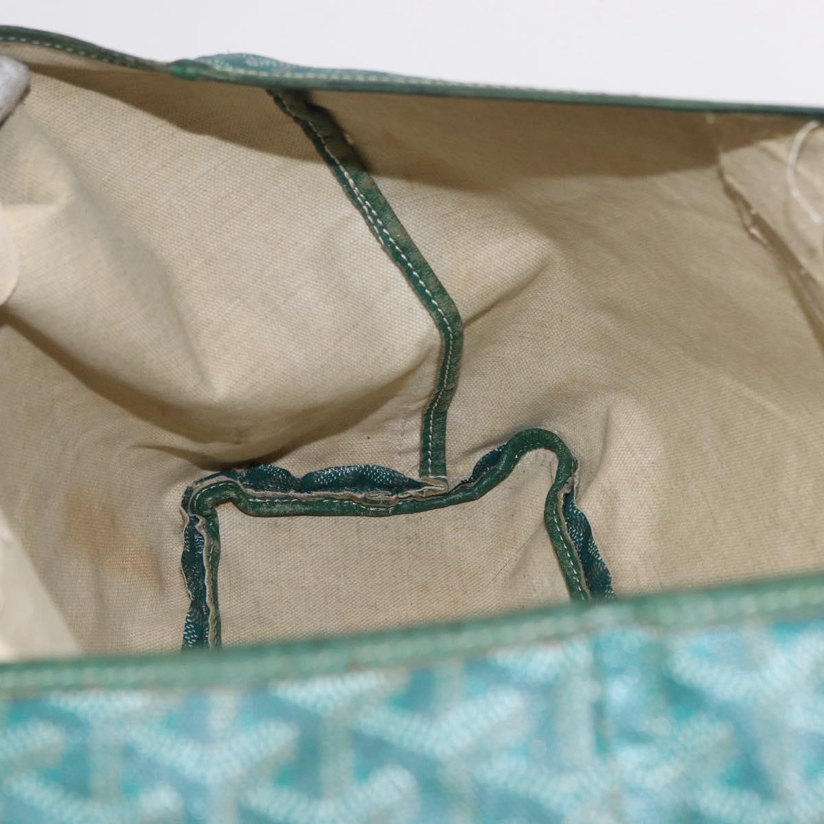 GOYARD Herringbone Saint Louis PM Tote Bag PVC Leather Green Auth bs37067
