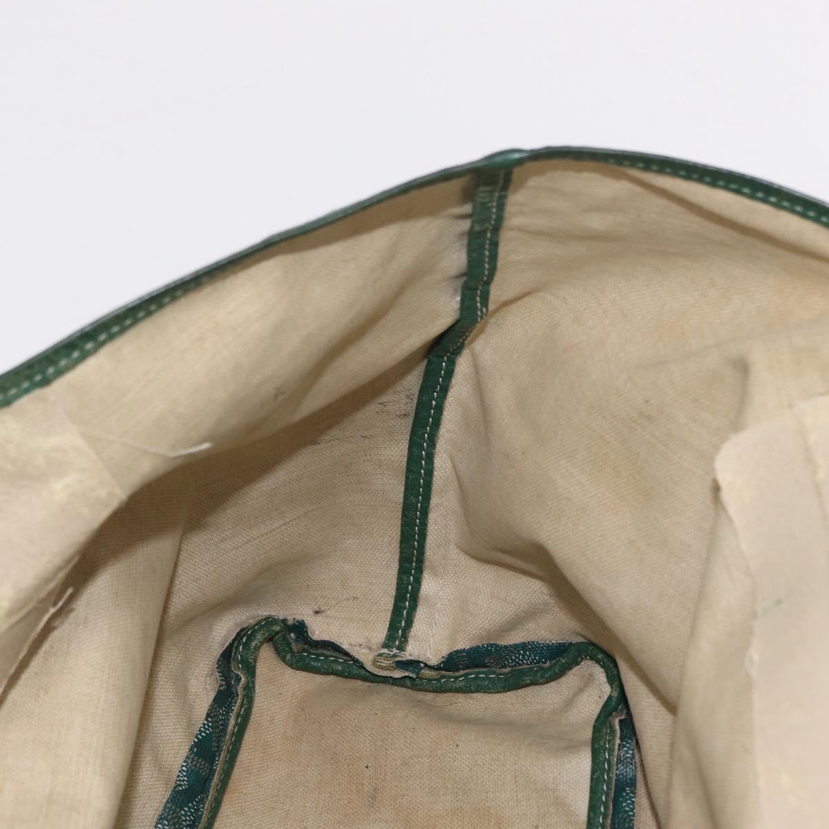 GOYARD Herringbone Saint Louis PM Tote Bag PVC Leather Green Auth bs37067