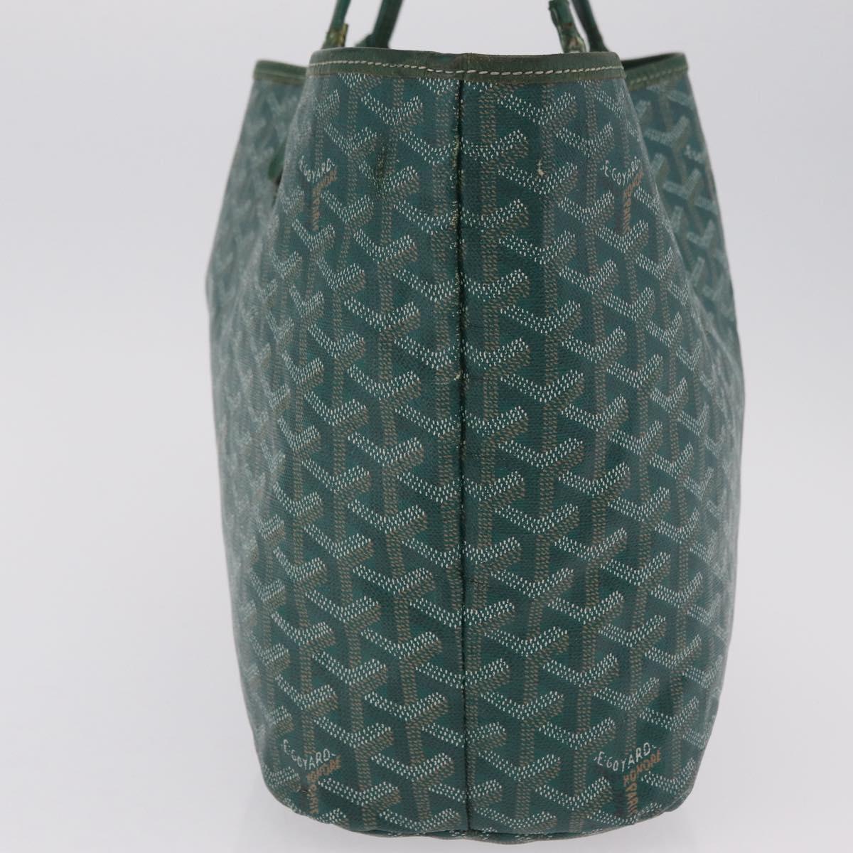 GOYARD Herringbone Saint Louis PM Tote Bag PVC Leather Green Auth bs37067