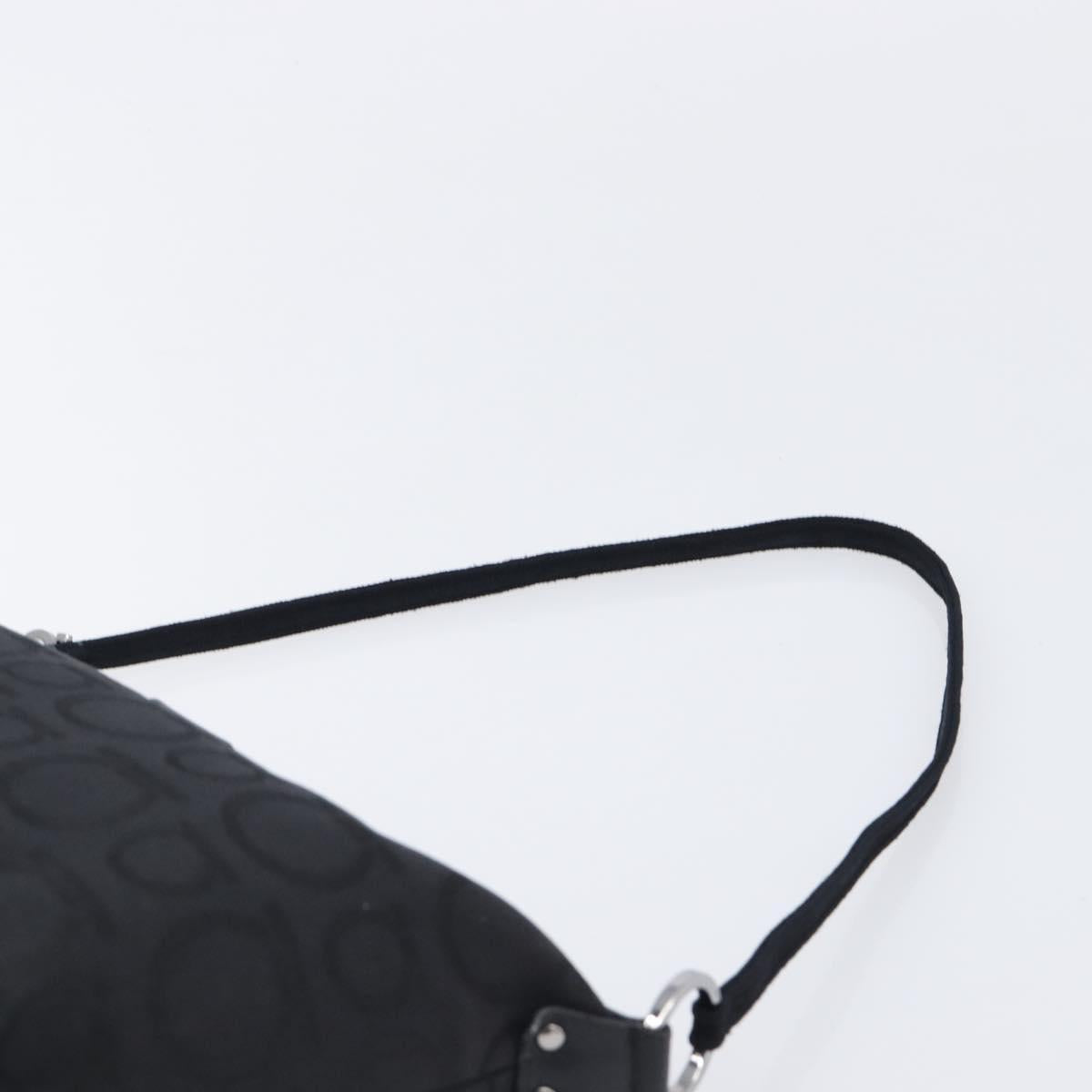 Salvatore Ferragamo Gancini Hand Bag Canvas Black Silver Auth bs37069