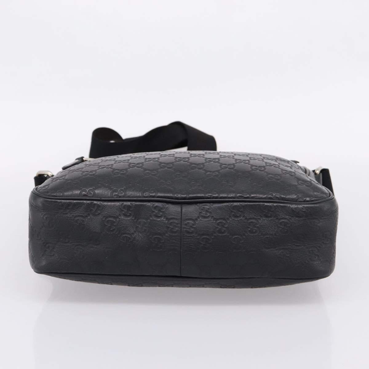 GUCCI GuccissimaGG Shoulder Bag Leather Black Silver 322080 Auth bs37071