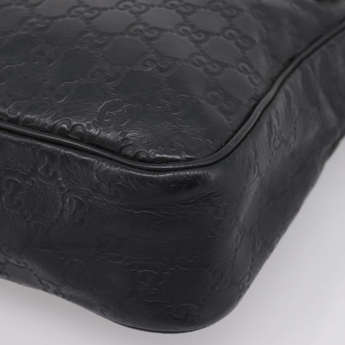 GUCCI GuccissimaGG Shoulder Bag Leather Black Silver 322080 Auth bs37071