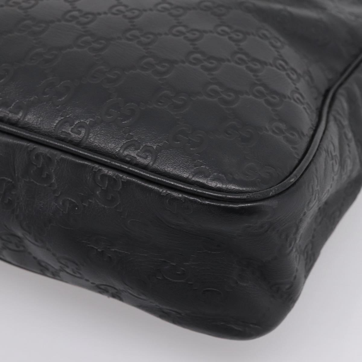 GUCCI GuccissimaGG Shoulder Bag Leather Black Silver 322080 Auth bs37071