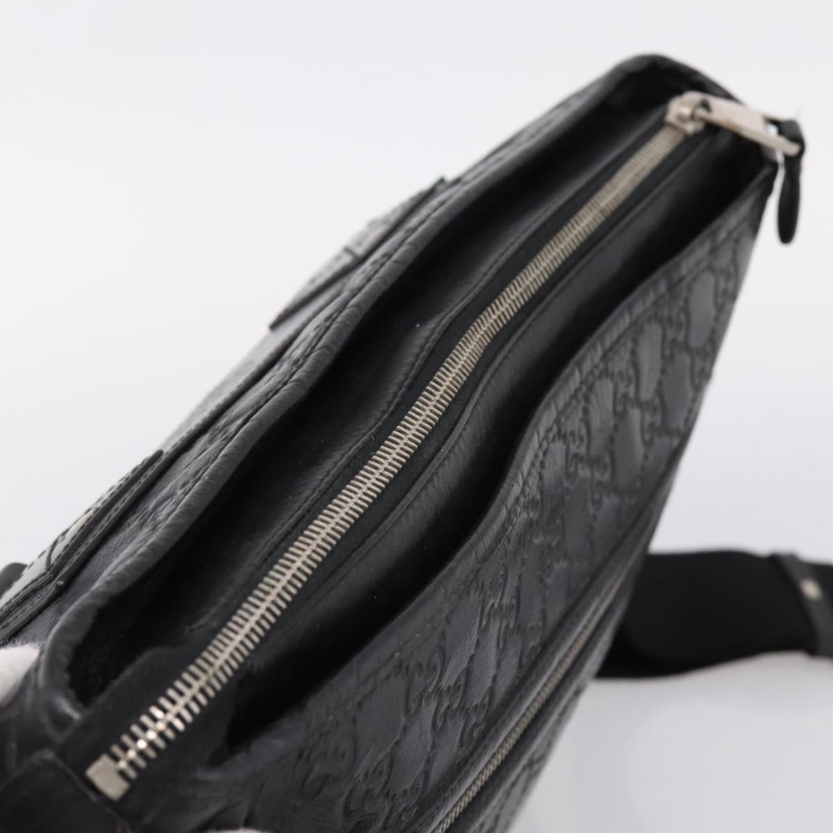 GUCCI GuccissimaGG Shoulder Bag Leather Black Silver 322080 Auth bs37071