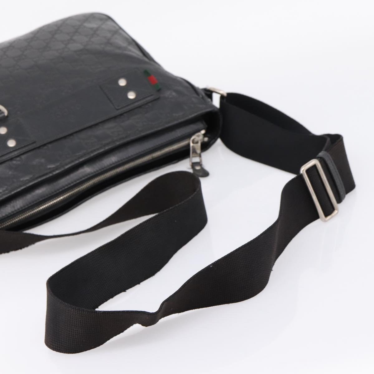 GUCCI GuccissimaGG Shoulder Bag Leather Black Silver 322080 Auth bs37071
