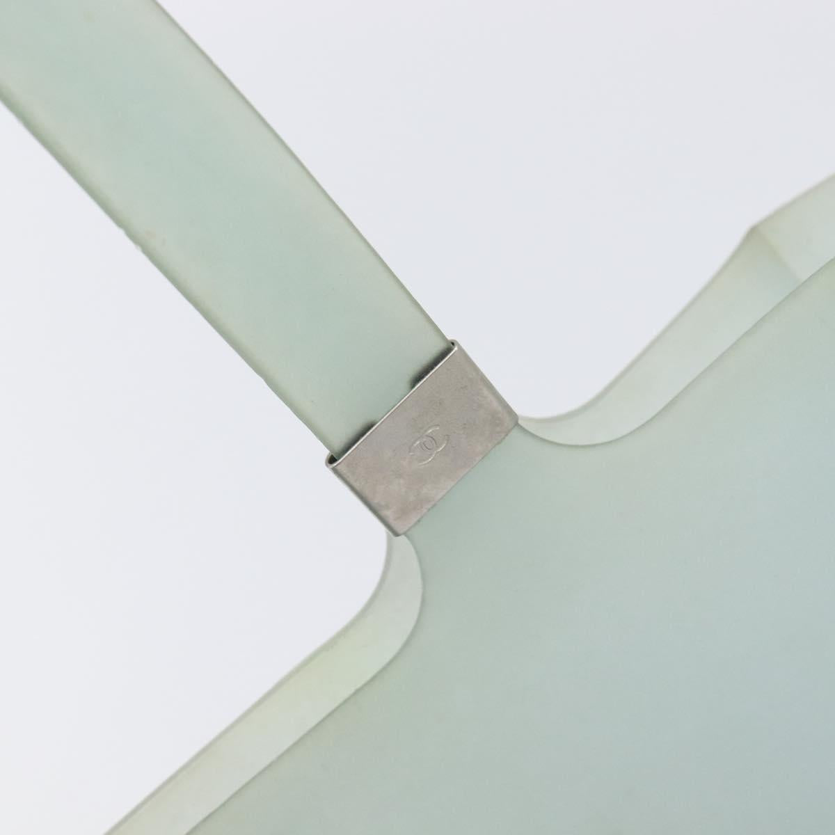 CHANEL Tote Bag Rubber Green Silver CC Auth bs37074